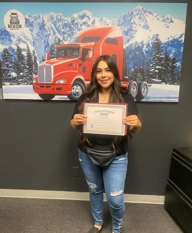 Nixon Trucking School graduate