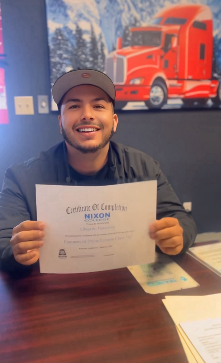Nixon Trucking School graduate