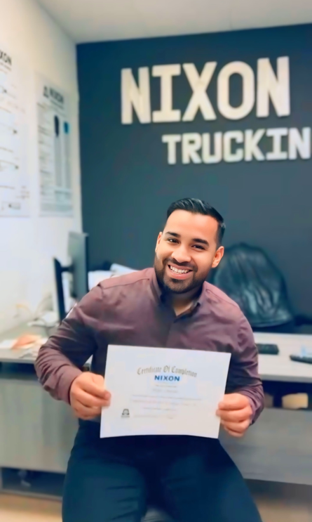 Nixon Trucking School graduate