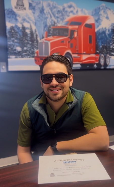 Nixon Trucking School graduate